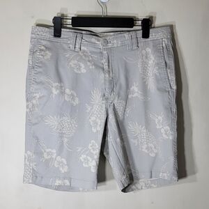 4/$20 Men's Boca Classics Island wear Gray Hawaiian Print Chino Shorts Size 34